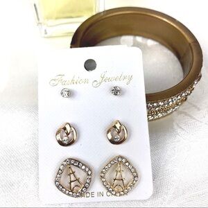 3 Set of earrings EIFFEL TOWER STUD  EARRINGS #114